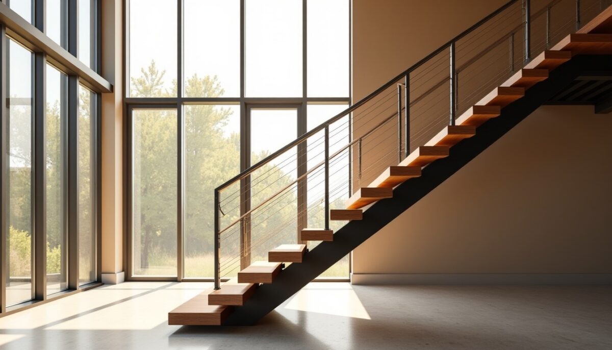 Escalier suspendu : l'élégance d'une création design et épurée